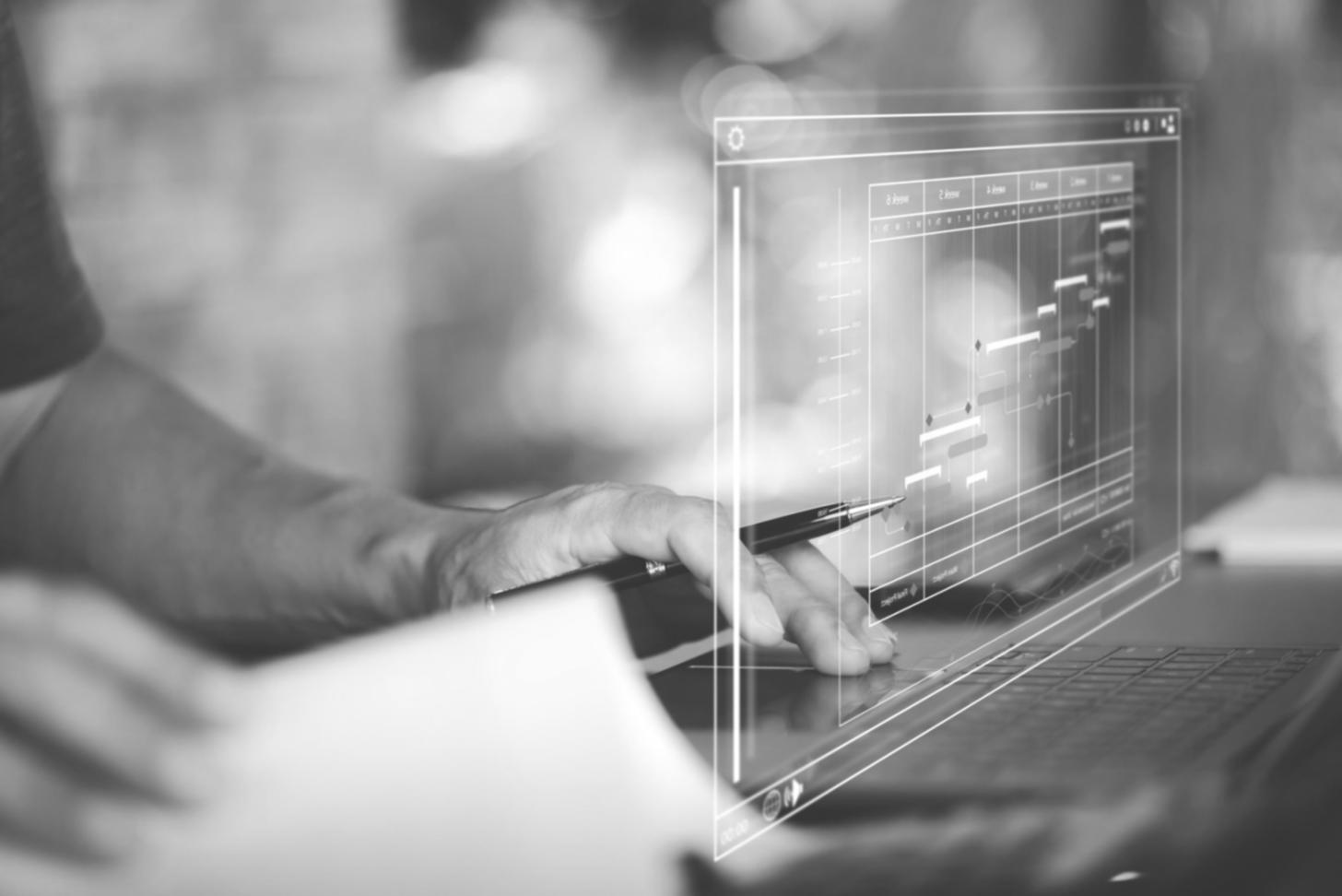 Software development workspace showing code architecture and mobile app frameworks